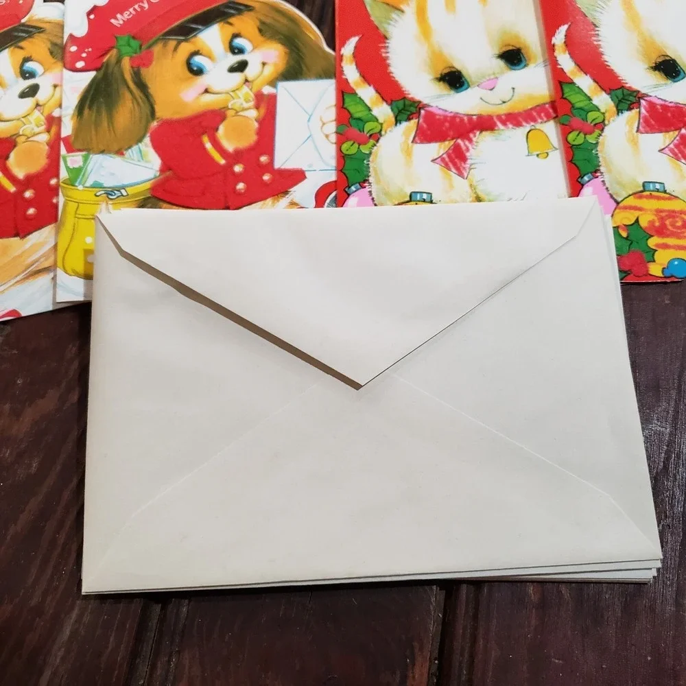 VTG Norcross Flocked Christmas‎ Greeting Cards in Original Box 16 Cards Unused